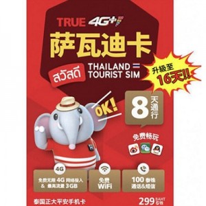 TrueMove 泰國 8天送7天 15GB 數據卡